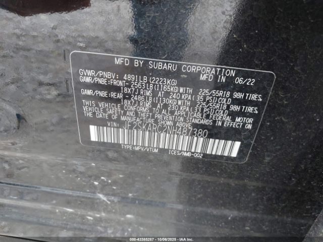 2022 SUBARU FORESTER JF2SKARC2NH487380 Photo 8