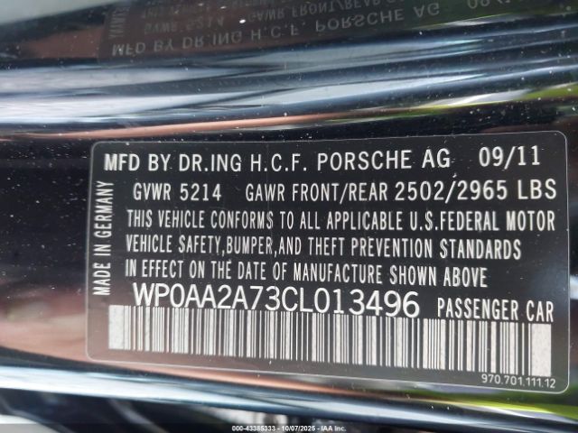 2012 PORSCHE PANAMERA WP0AA2A73CL013496 Photo 8