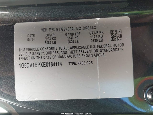 Cadillac lsa 2014 1G6DV1EPXE0184114 Image 9