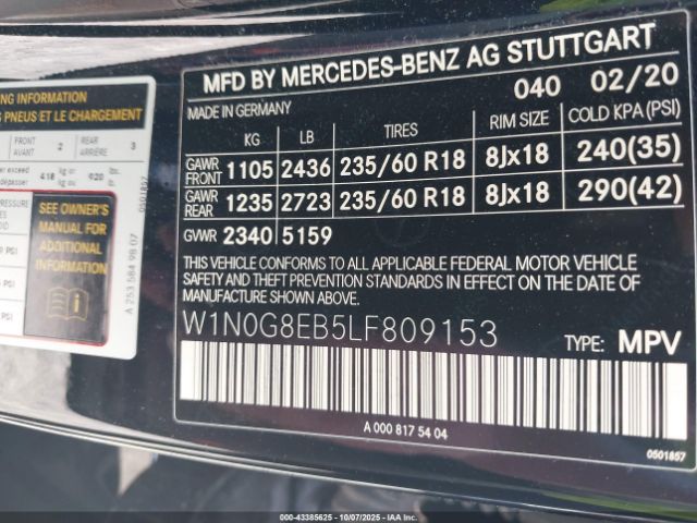 2020 MERCEDES-BENZ GLC 300 W1N0G8EB5LF809153 Photo 8