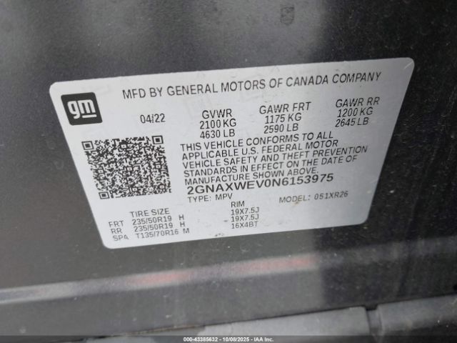 2022 CHEVROLET EQUINOX 2GNAXWEV0N6153975 Photo 8