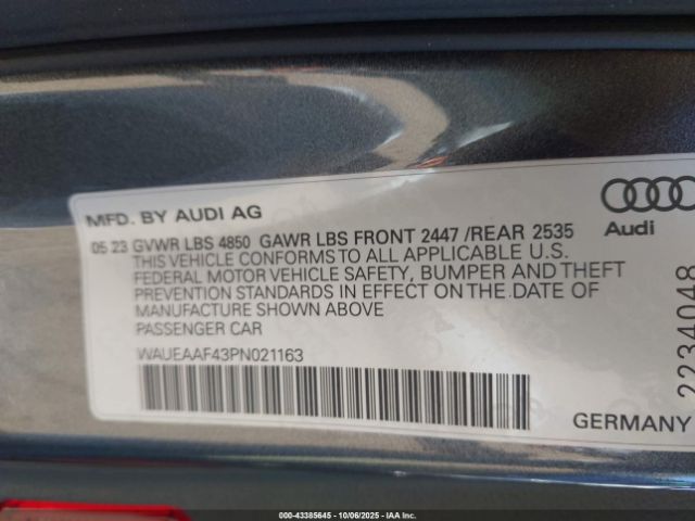 2023 AUDI A4 WAUEAAF43PN021163 Photo 8