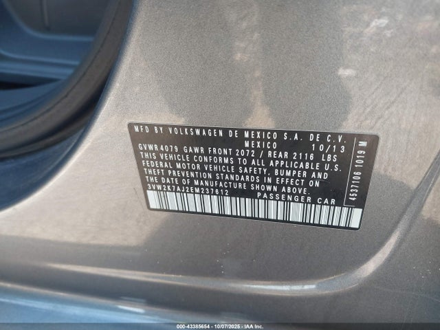 3VW2K7AJ2EM237612 Volkswagen Jetta 2.0l S
