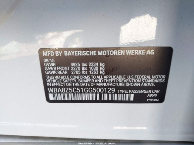 2016 BMW 328I GRAN TURISMO WBA8Z5C51GG500129 Photo 8