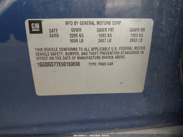 2009 CADILLAC CTS 1G6DG577X90169696 Photo 8