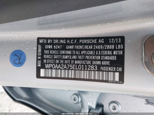 2014 PORSCHE PANAMERA WP0AA2A75EL011283 Photo 8