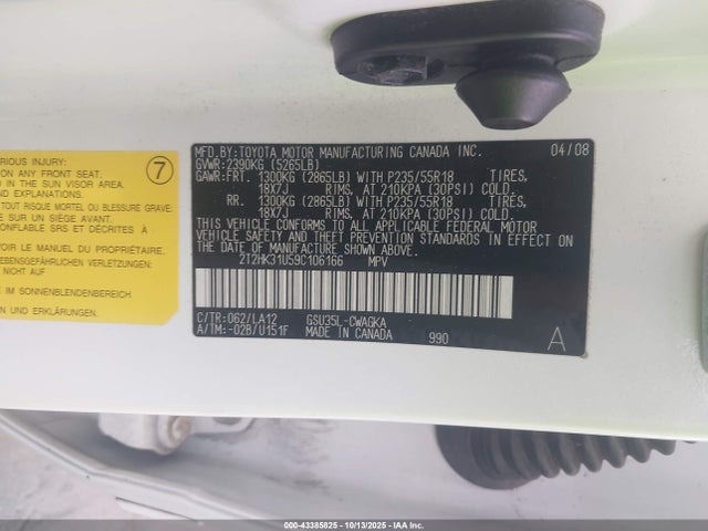 Aukcja sprzedaży 2009 Lexus Rx 350, vin: 2T2HK31U59C106166, numer aukcji: 43385825