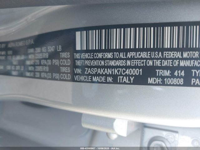 2019 ALFA ROMEO STELVIO ZASPAKAN1K7C40001 Photo 8