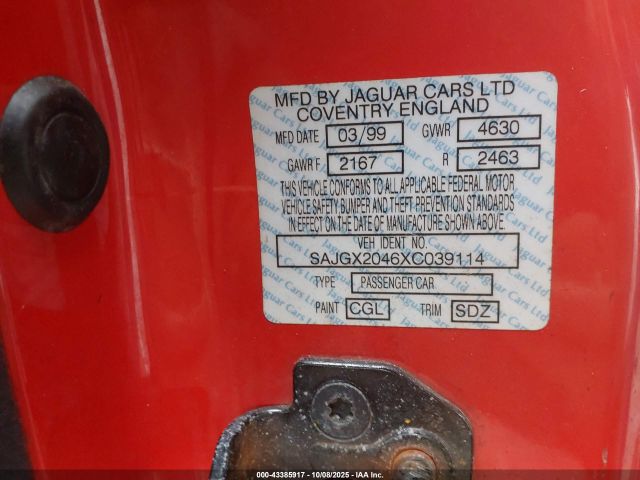 1999 JAGUAR XK8 SAJGX2046XC039114 Photo 8