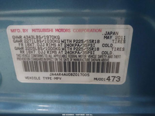 2011 MITSUBISHI OUTLANDER SPORT JA4AR4AU0BZ017005 Photo 8