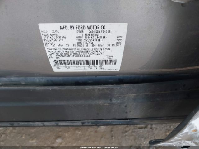 2021 FORD EXPLORER 1FMSK8DH7MGB54683 Photo 8