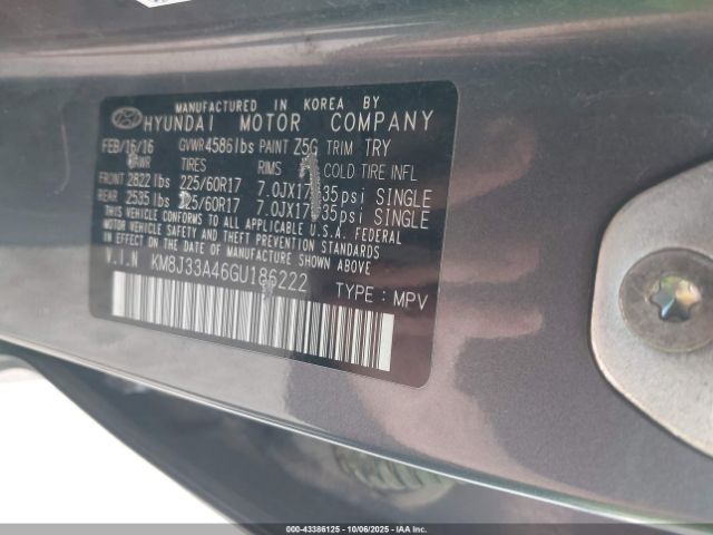 2016 HYUNDAI TUCSON KM8J33A46GU186222 Photo 8