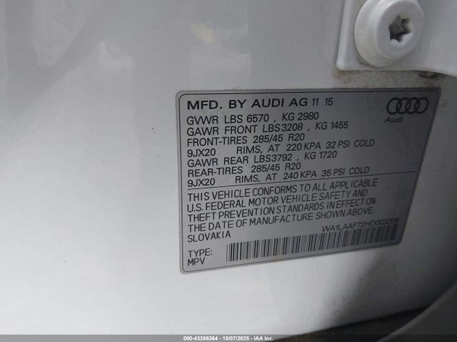 2017 AUDI Q7 WA1LAAF72HD003209 Photo 8