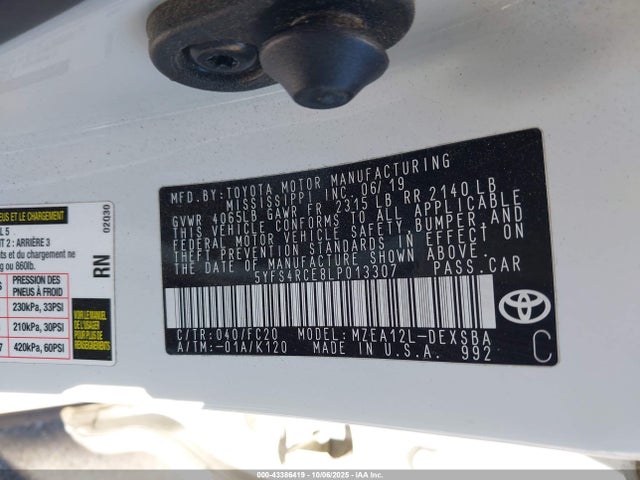 Toyota m20-fks 2020 5YFS4RCE8LP013307 Image 9