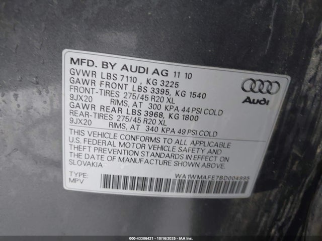 2011 AUDI Q7 WA1WMAFE7BD004995 Photo 8