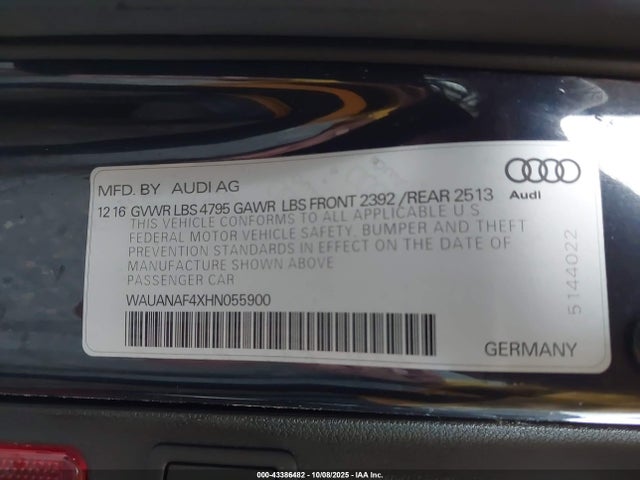 2017 AUDI A4 WAUANAF4XHN055900 Photo 8