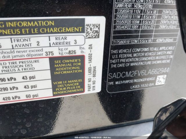 2020 JAGUAR F-PACE SADCM2FV6LA662944 Photo 8