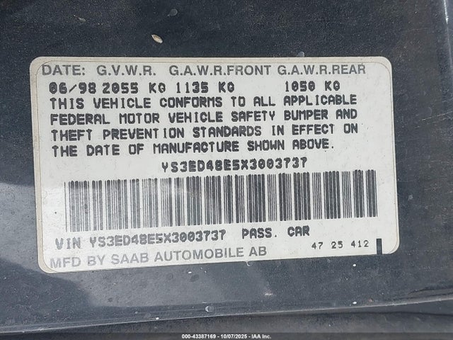 1999 SAAB 9-5 YS3ED48E5X3003737 Photo 8