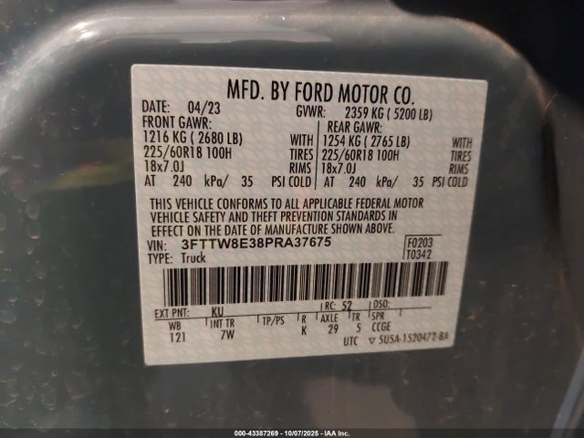 Ford Maverick Xlt 2023 3FTTW8E38PRA37675 Image 9