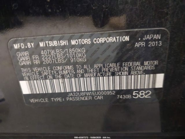 2014 MITSUBISHI LANCER JA32U8FW1EU000952 Photo 8