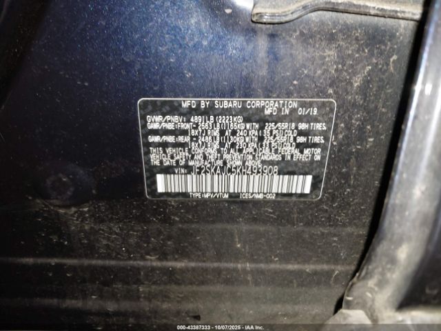 2019 SUBARU FORESTER JF2SKAJC5KH493908 Photo 8
