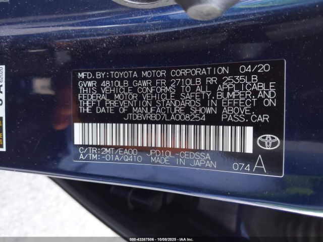 2020 TOYOTA MIRAI JTDBVRBD7LA008254 Photo 8