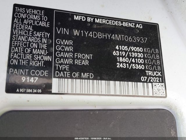 2021 MERCEDES-BENZ SPRINTER 2500 W1Y4DBHY4MT063937 Photo 8