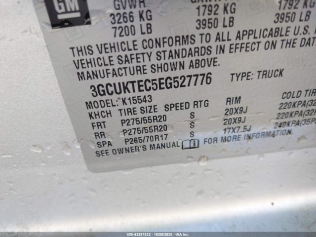 2014 CHEVROLET SILVERADO 1500 3GCUKTEC5EG527776 Photo 8