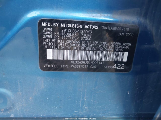 2020 MITSUBISHI MIRAGE ML32A3HJ5LH005143 Photo 8