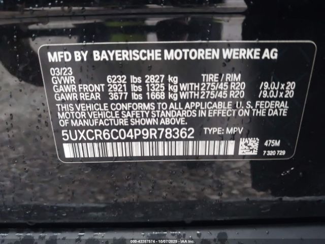 2023 BMW X5 5UXCR6C04P9R78362 Photo 8