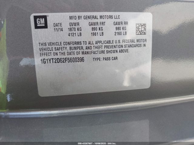 2015 CHEVROLET CORVETTE 1G1YT2D62F5600396 Photo 8