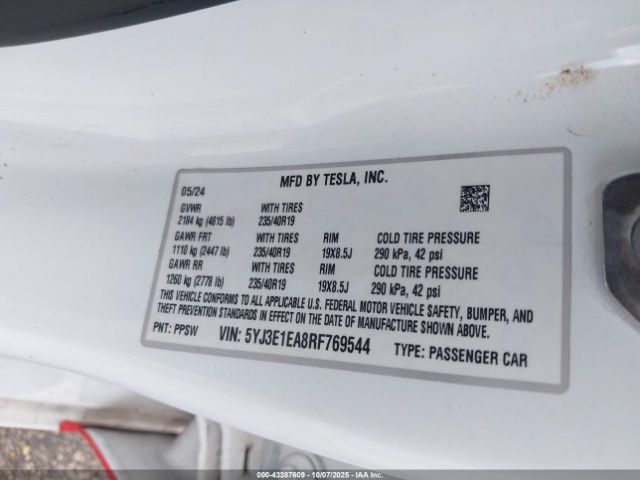 2024 TESLA MODEL 3 5YJ3E1EA8RF769544 Photo 8