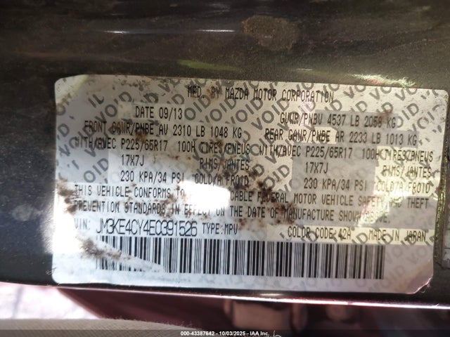 Mazda py 2014 JM3KE4CY4E0391526 Image 9
