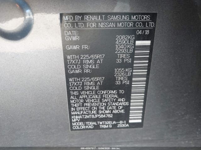 2018 NISSAN ROGUE KNMAT2MT8JP584782 Photo 8