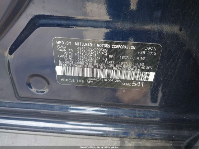 2019 MITSUBISHI OUTLANDER JA4AZ3A37KZ041285 Photo 8