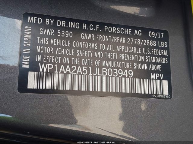 2018 PORSCHE MACAN WP1AA2A51JLB03949 Photo 8