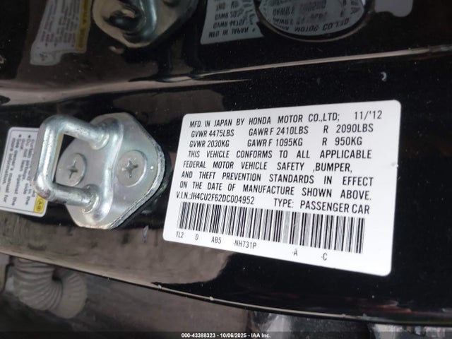 Aukcja sprzedaży 2013 Acura Tsx 2.4, vin: JH4CU2F62DC004952, numer aukcji: 43388323