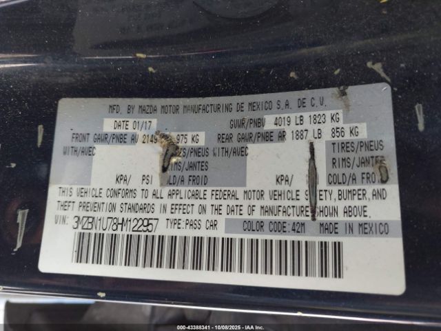 2017 MAZDA MAZDA3 3MZBN1U78HM122957 Photo 8