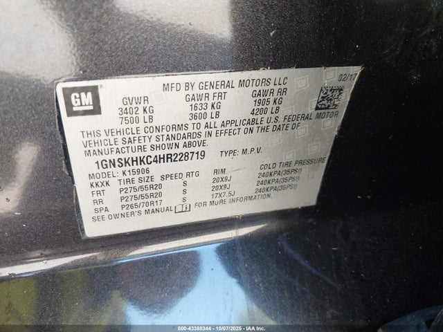 1GKS2JKJ5FR719302 GMC l86 - vvt, afm, e85 max, aluminum