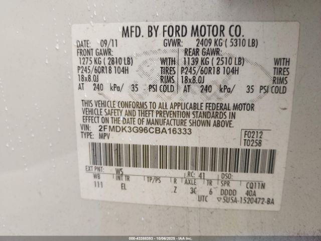2012 FORD EDGE 2FMDK3G96CBA16333 Photo 8