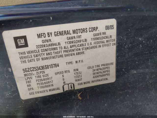 2006 SATURN VUE 5GZCZ53436S818784 Photo 8