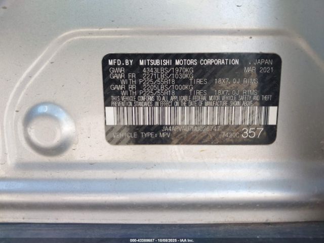 2021 MITSUBISHI OUTLANDER SPORT JA4APVAU7MU026747 Photo 8