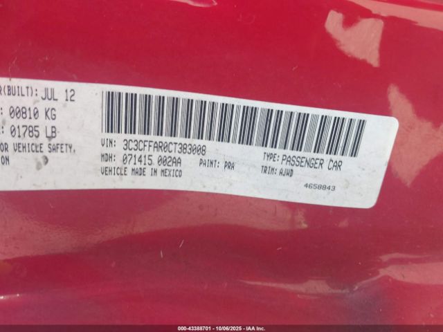 2012 FIAT 500 3C3CFFAR0CT383008 Photo 8