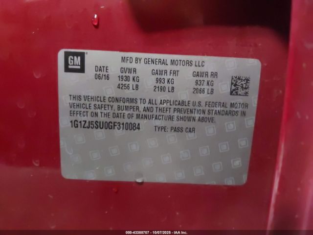 2016 CHEVROLET MALIBU HYBRID 1G1ZJ5SU0GF310084 Photo 8