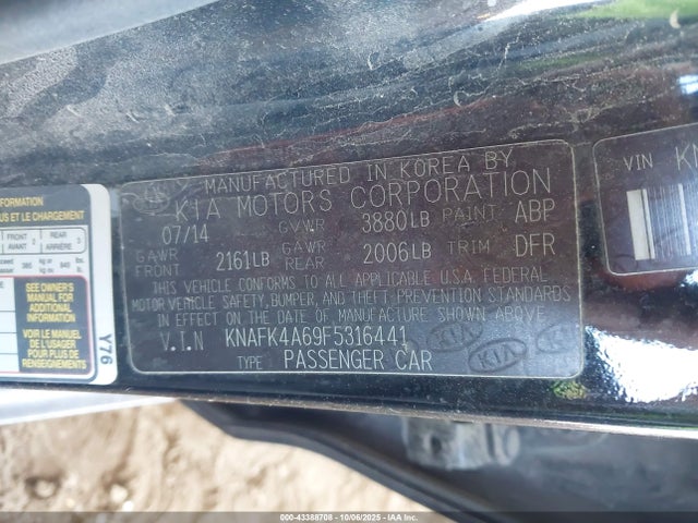 KIA dohc mpi nu 2015 KNAFK4A69F5316441 Image 9