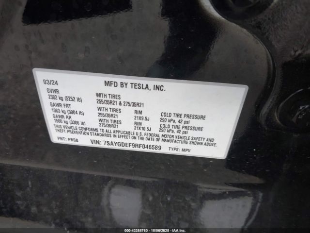 2024 TESLA MODEL Y 7SAYGDEF9RF046589 Photo 8