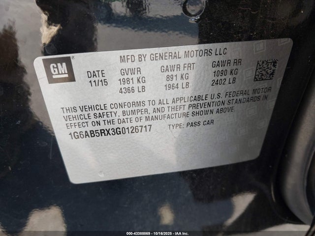 2016 CADILLAC ATS 1G6AB5RX3G0126717 Photo 8