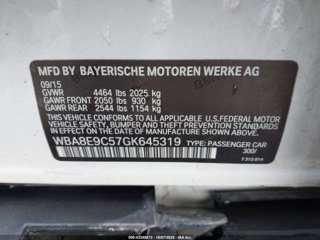 2016 BMW 328I WBA8E9C57GK645319 Photo 8