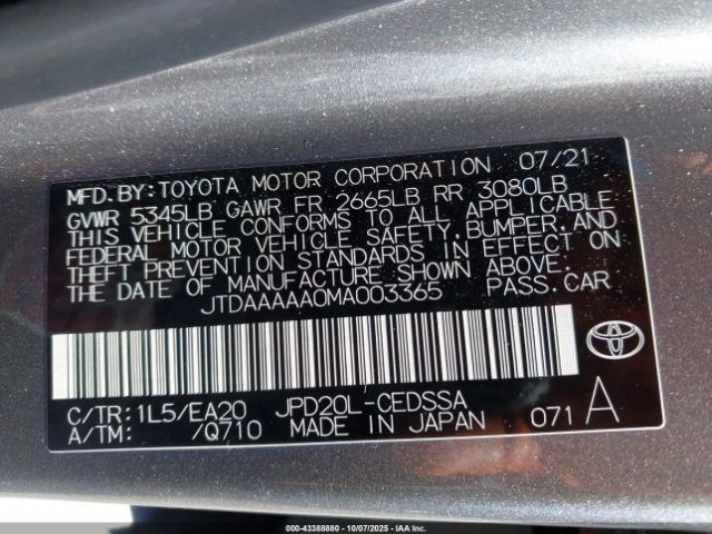 2021 TOYOTA MIRAI JTDAAAAA0MA003365 Photo 8