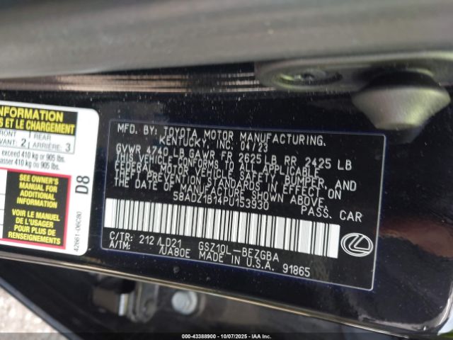 2023 LEXUS ES 350 58ADZ1B14PU153930 Photo 8